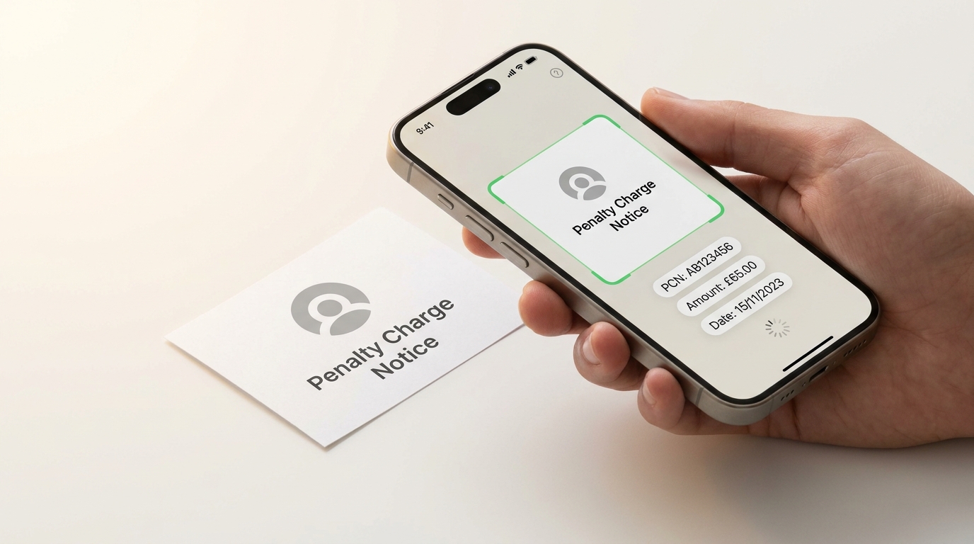 Phone scanning a parking ticket